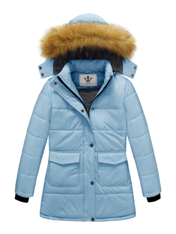 WenVen Girl's Winter Coat Warm Puffer Jacket Hooded Waterproof Snow Parka