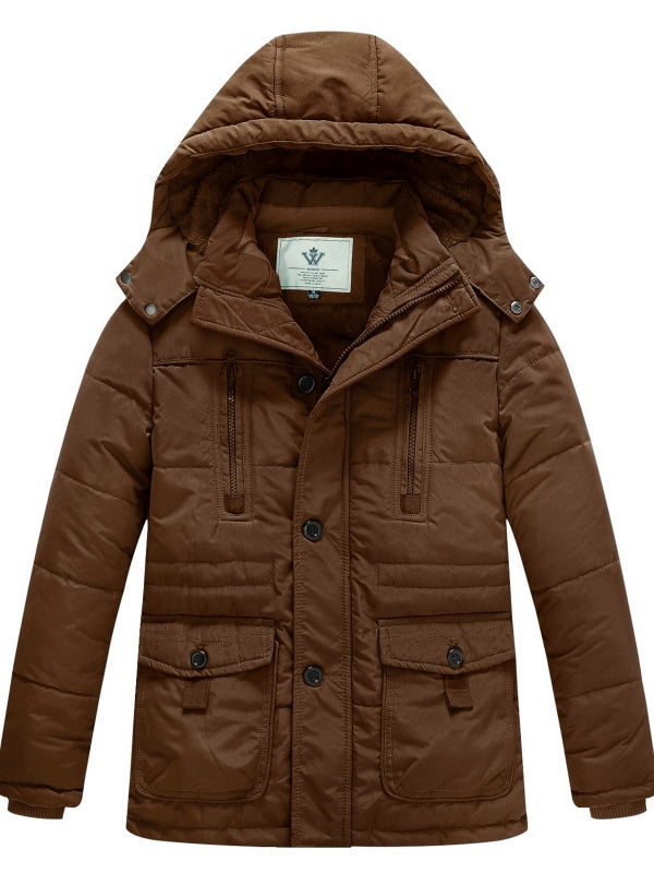 Boy's Winter Warm Padded Puffer Coat Thicken Parka Jacket