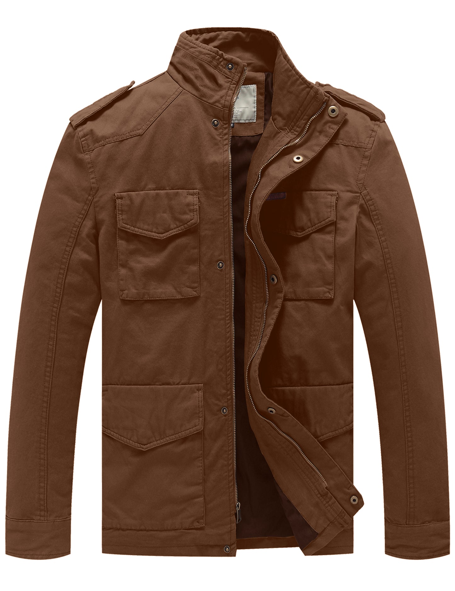 WenVen Men's Lightweight Twill Cotton Military Windbreaker Canvas Jacket