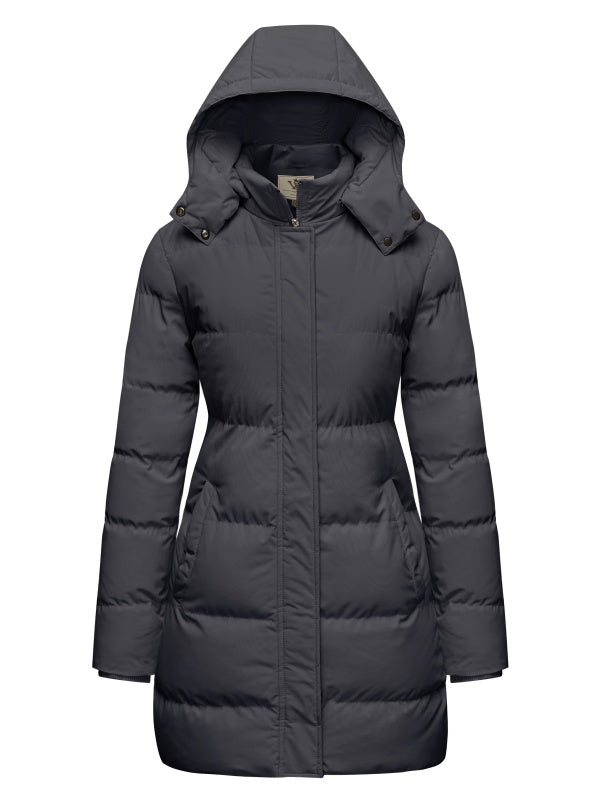 WenVen Women's Puffer Coat Waterproof Winter Jacket Hooded Insulated Parka with Breathable Lining