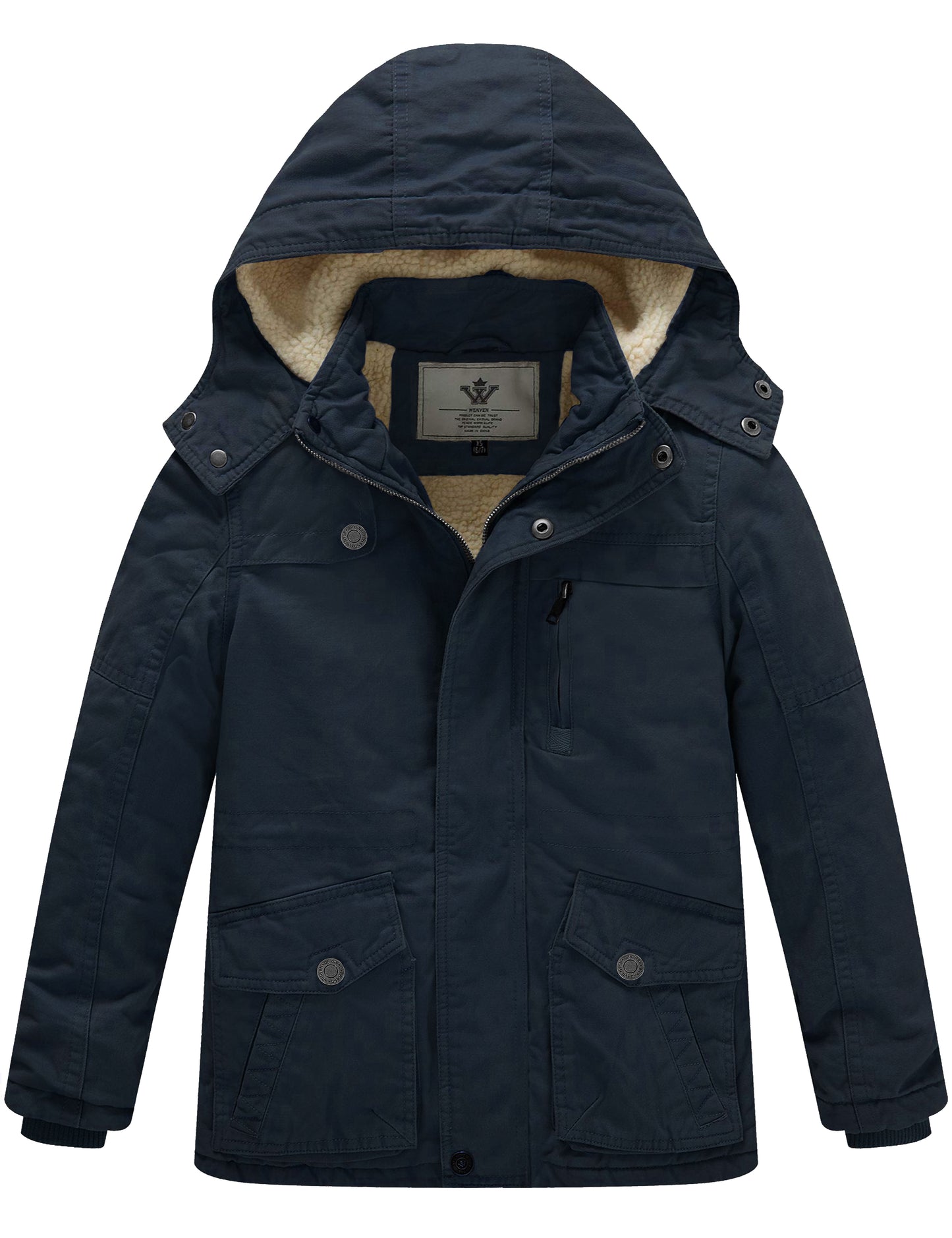 Boy's Winter Thicken Cotton Coat Heavy Sherpa Lined Parka Jacket