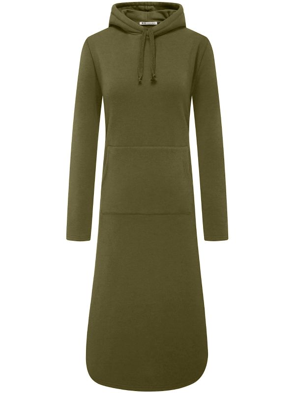 Womens Casual Hooded Loungewear Long Hoodie Dress Sweatshirt