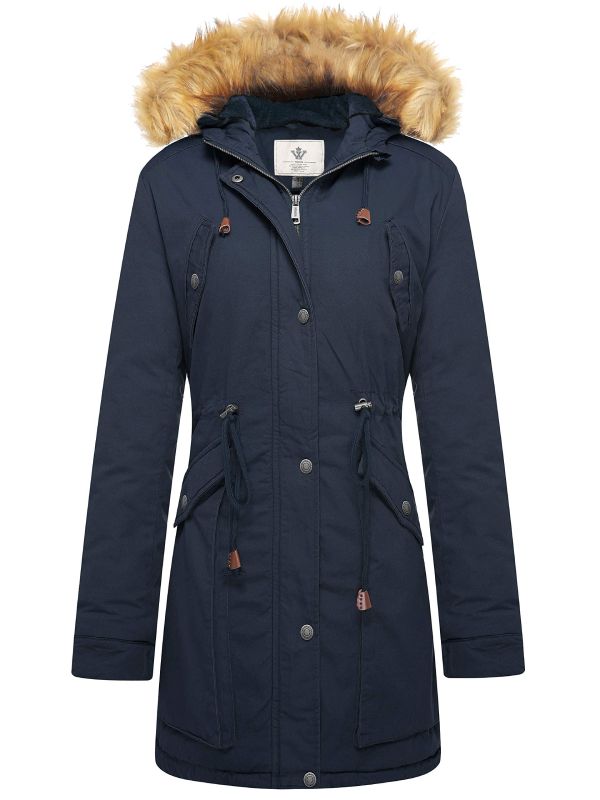 Women's Winter Thicken Fleece Jacket Fur Hooded Military Parka Coat