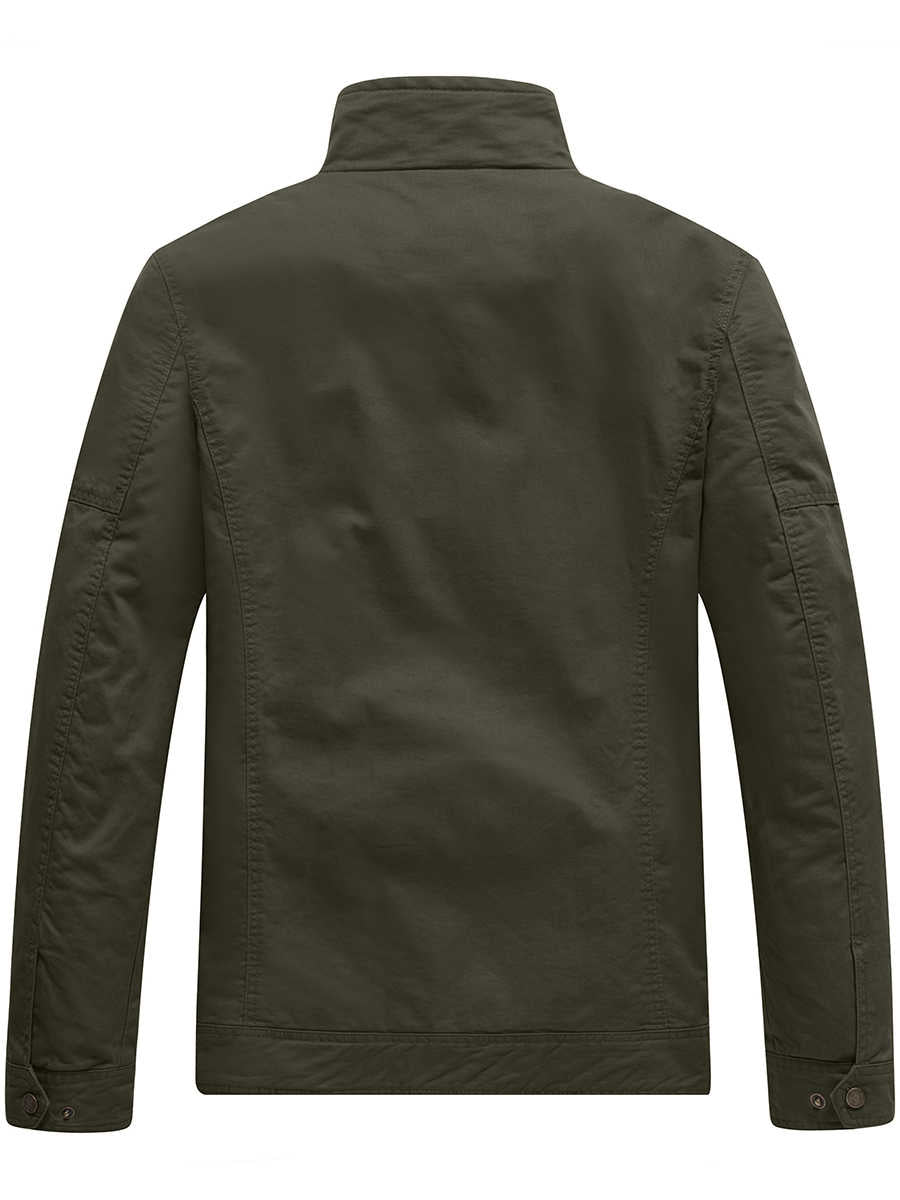 Men's Casual Washed Cotton Military Jacket