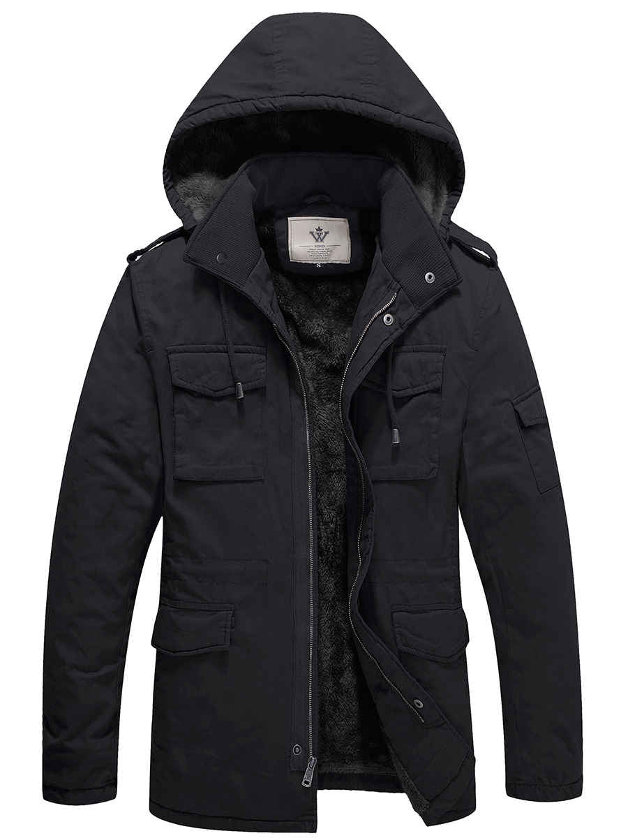 Winter Parka Heavy Wool 2 in 1 Coat Military Jacket Men Thicken