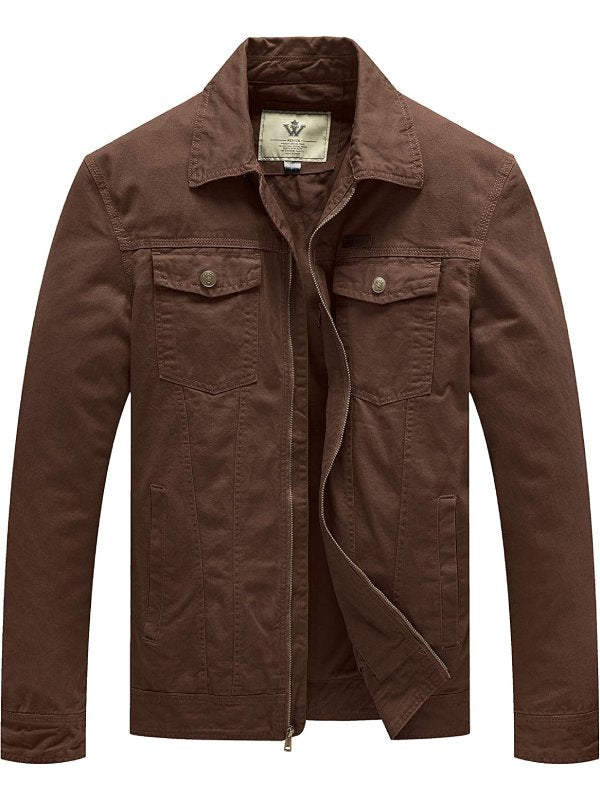 Men's Spring Military Jacket Light Stylish Canvas Cotton Coat
