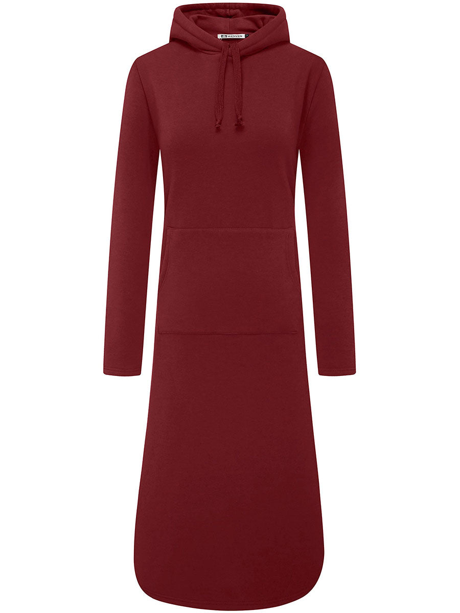 Womens Casual Hooded Loungewear Long Hoodie Dress Sweatshirt