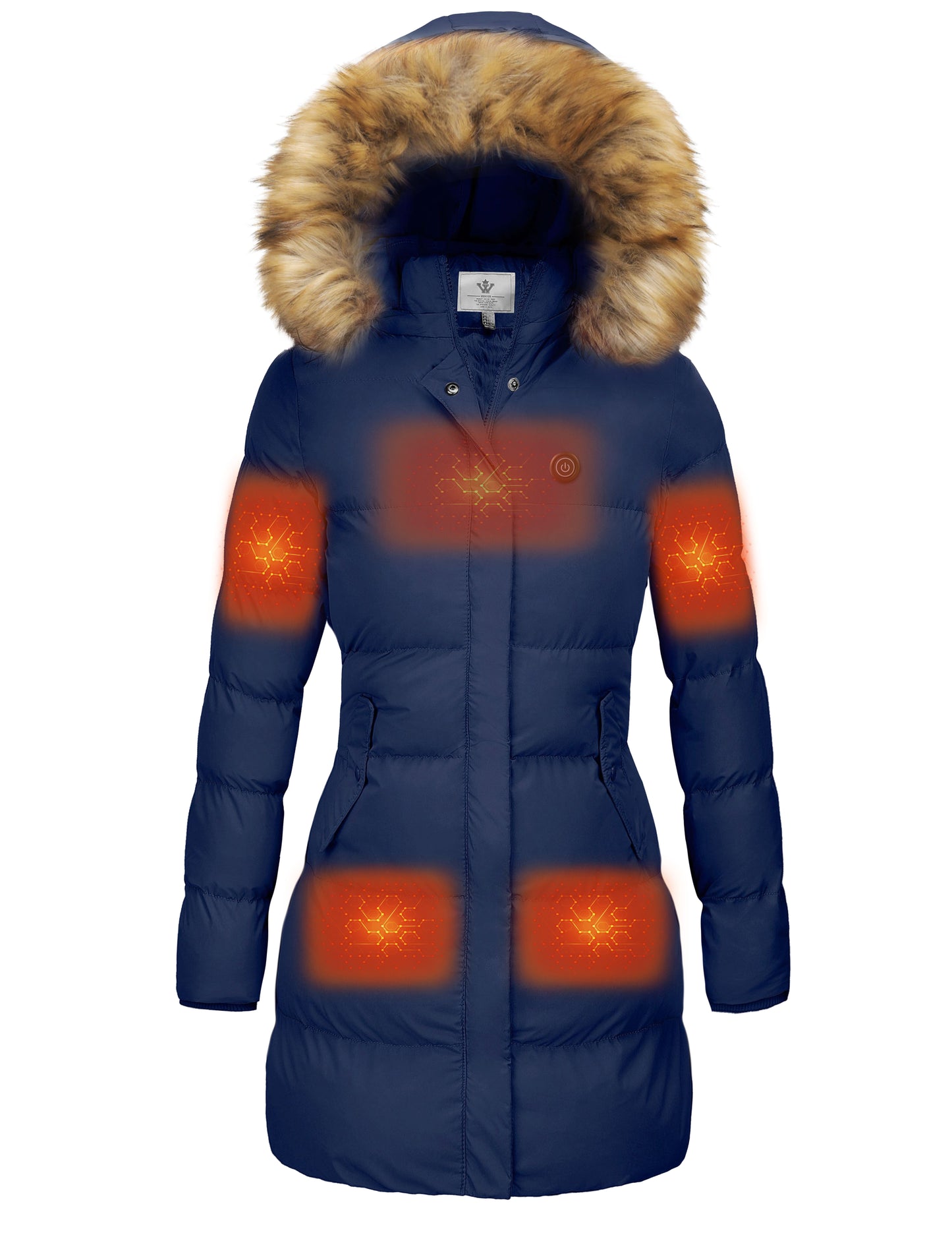 WenVen Women's Heating Puffer Jacket Windproof Winter Coat Quilted Parka Outerwear