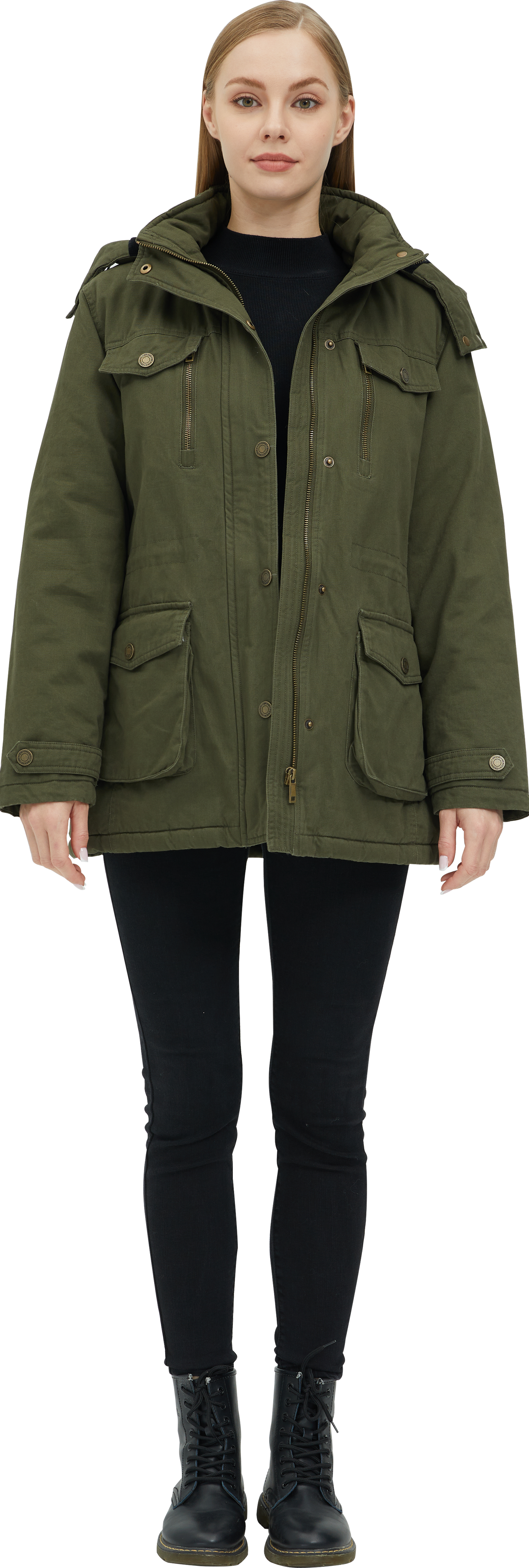 Women's Winter Coat Windproof Puffy Coat Quilted Puffer Jacket with Hood