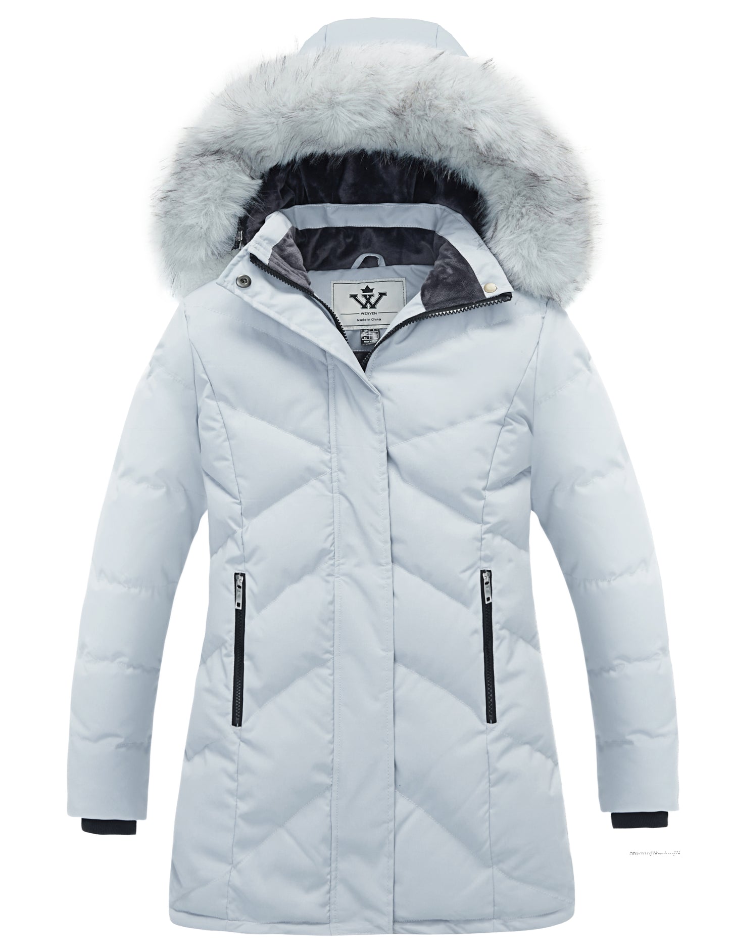 WenVen Girls Winter Warm Hooded Jacket Waterproof Puffer Coat
