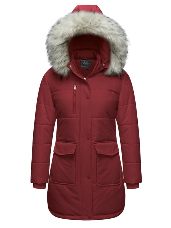 Ampake Women's Winter Jacket Puffer Snow Parka with Hood