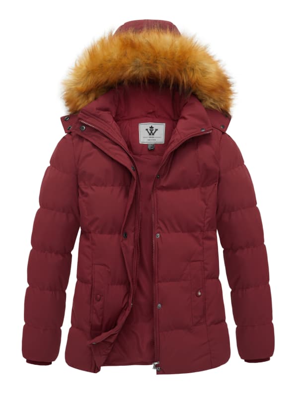 WenVen Women's Winter Puffer Thicken Snow Hooded Jacket