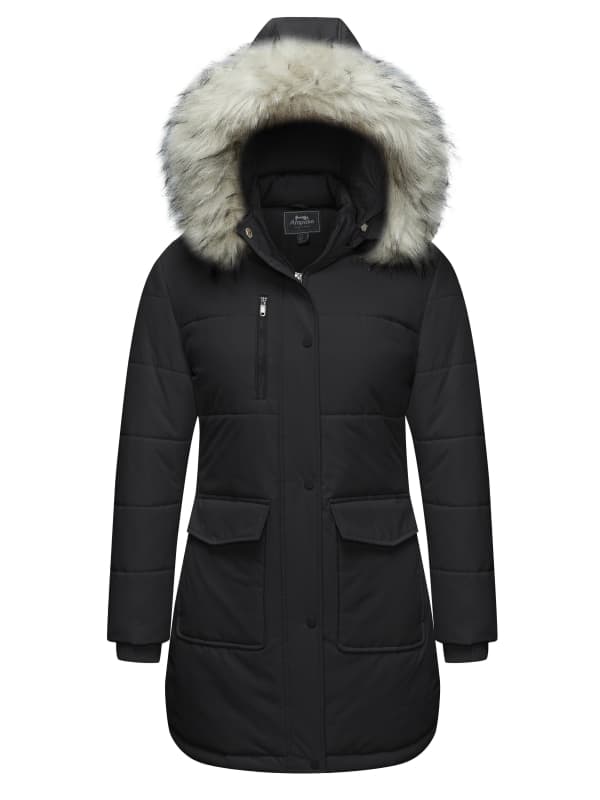 Ampake Women's Winter Jacket Puffer Snow Parka with Hood