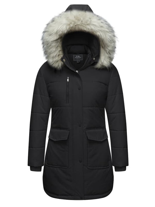 Ampake Women's Winter Jacket Puffer Snow Parka with Hood