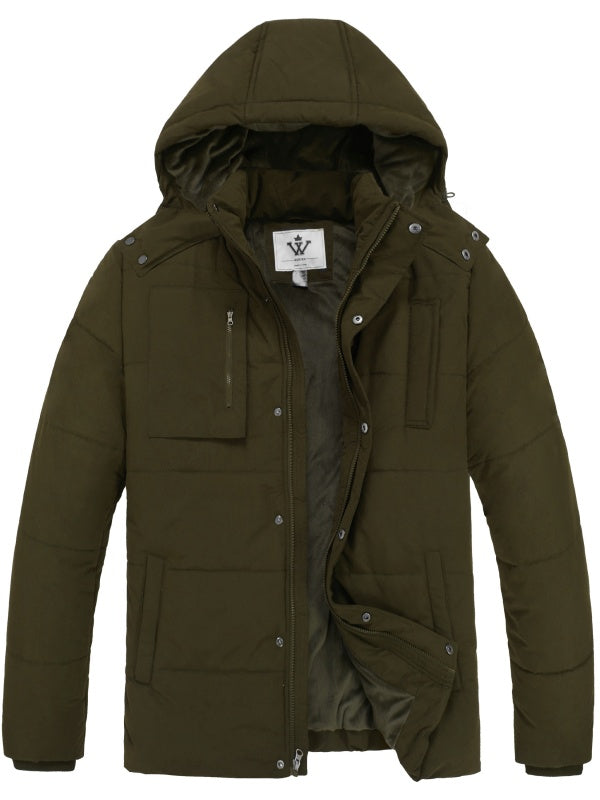 Men's Winter Coat Warm Cotton Parka Coat Hooded Waterproof Jacket