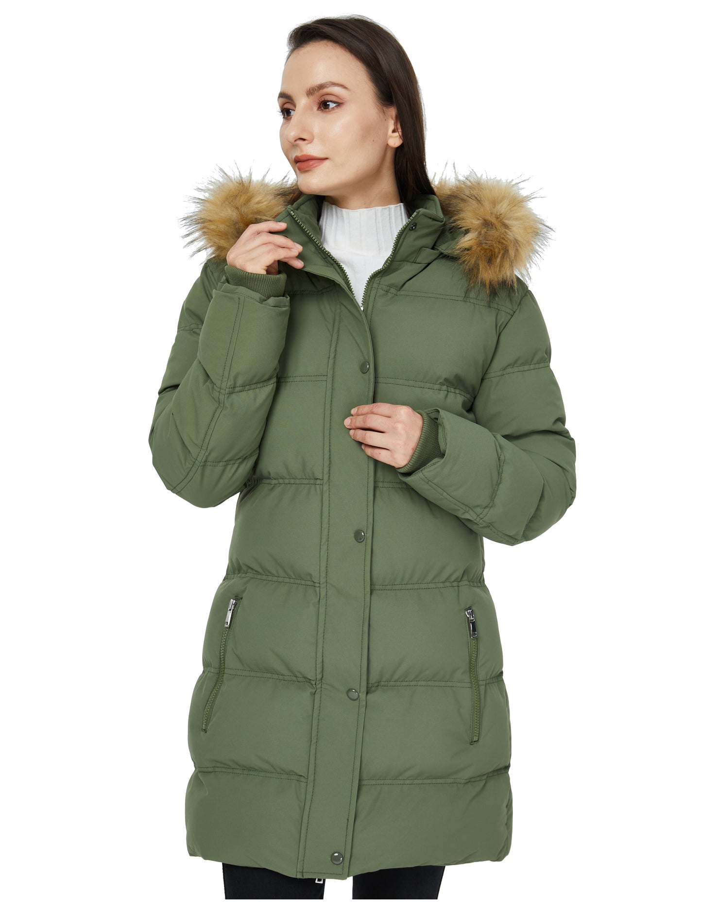 Women's Coat Winter Puffer Coat Warm Waterproof Coat Hooded Puffer Jacket