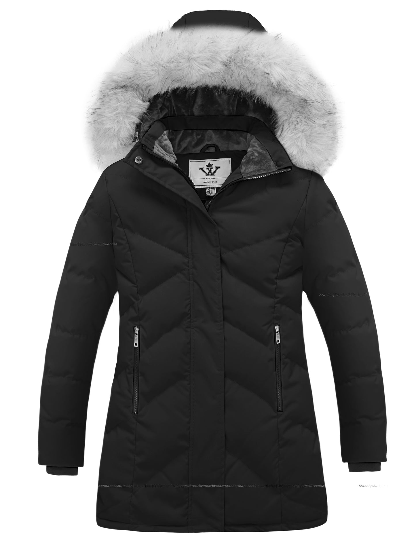WenVen Girls Winter Warm Hooded Jacket Waterproof Puffer Coat