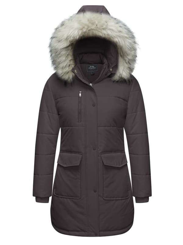 Ampake Women's Winter Jacket Puffer Snow Parka with Hood