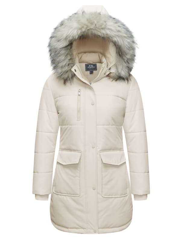 Ampake Women's Winter Jacket Puffer Snow Parka with Hood