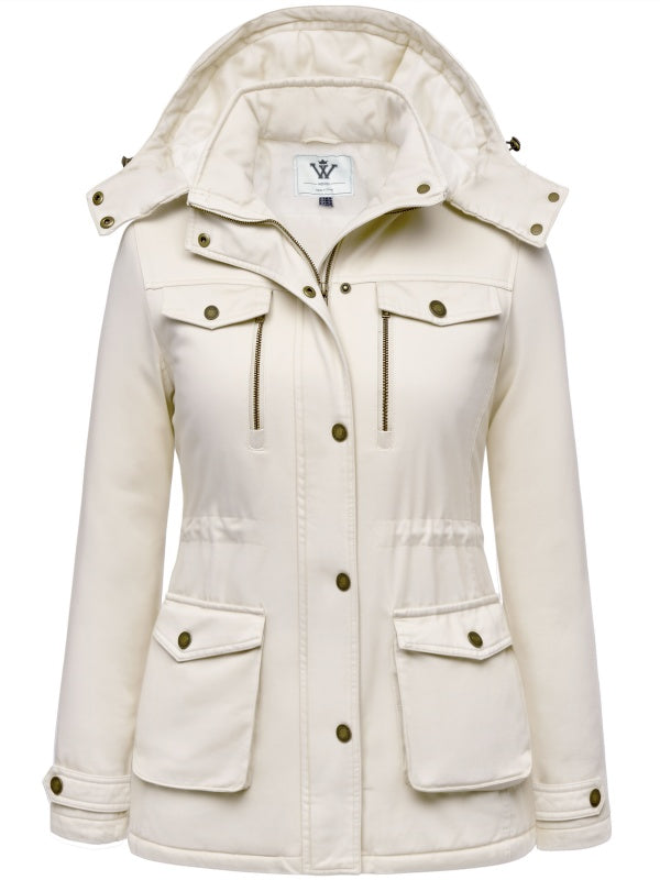 Women's Winter Coat Windproof Puffy Coat Quilted Puffer Jacket with Hood