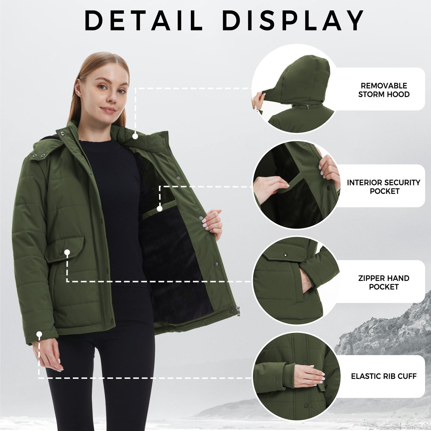 Women's Puffer Coats Waterproof Winter Coats Quilted Bubble Jacket