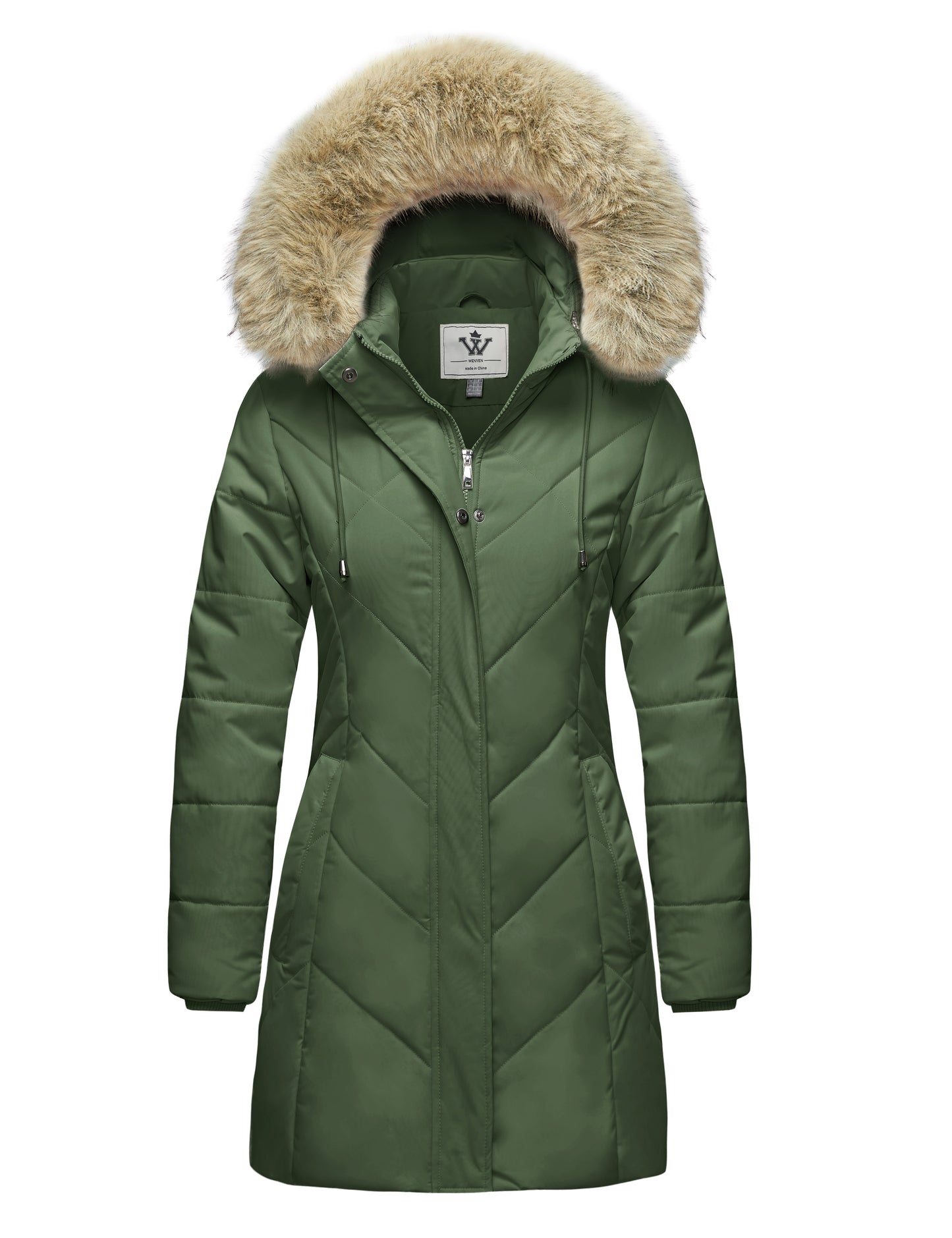 WenVen Women's Winter Thickened Windproof Parka Jacket