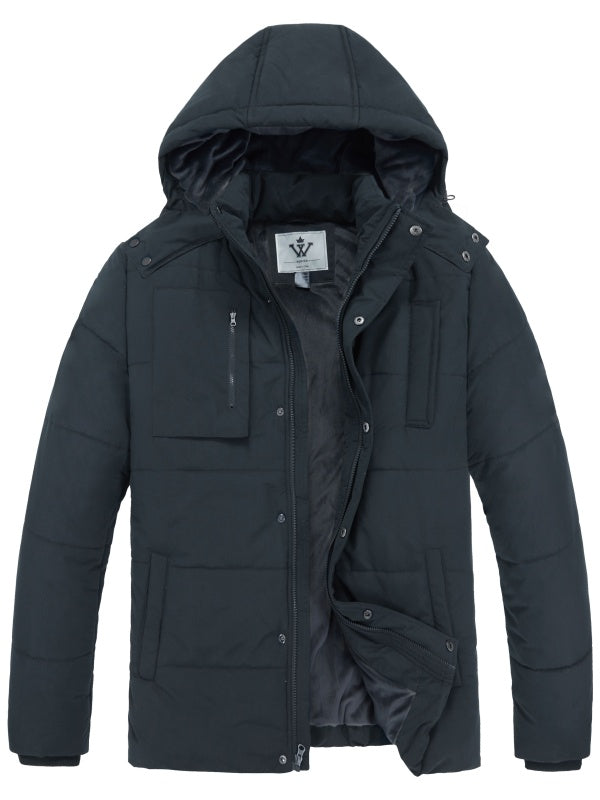 Men's Winter Coat Warm Cotton Parka Coat Hooded Waterproof Jacket