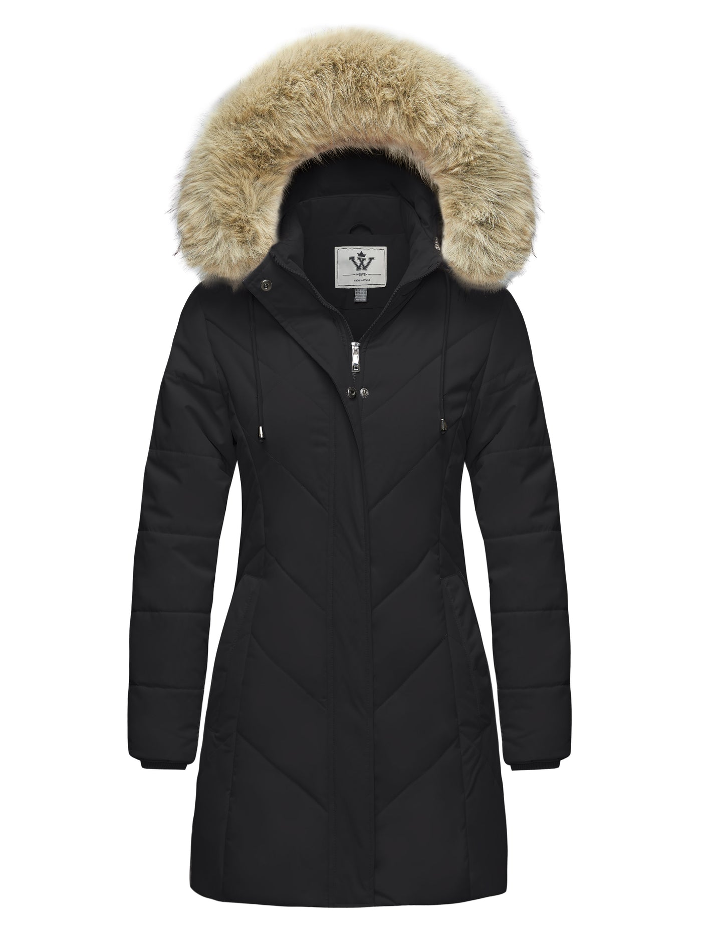 WenVen Women's Winter Thickened Windproof Parka Jacket