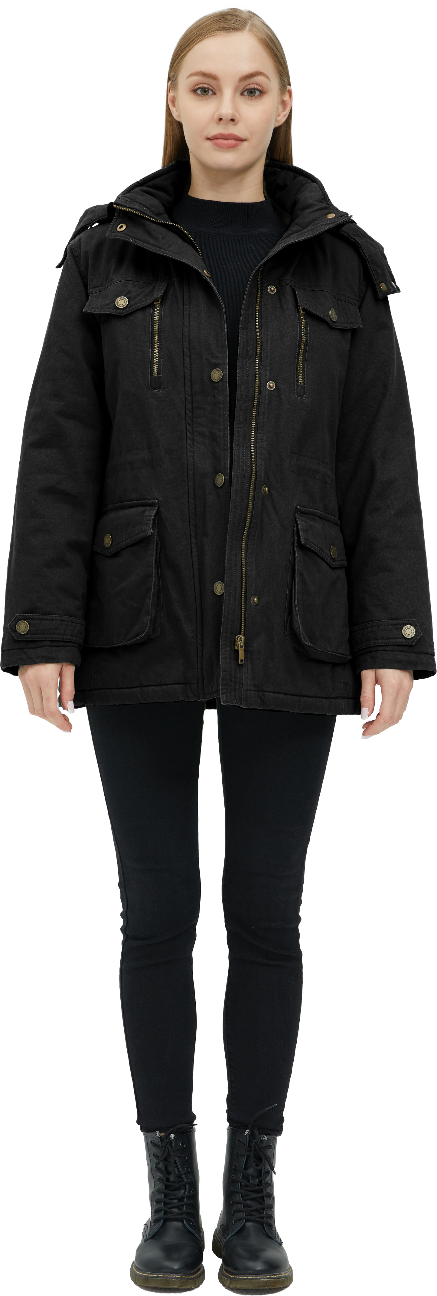 Women's Winter Coat Windproof Puffy Coat Quilted Puffer Jacket with Hood