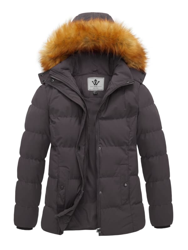 WenVen Women's Winter Puffer Thicken Snow Hooded Jacket