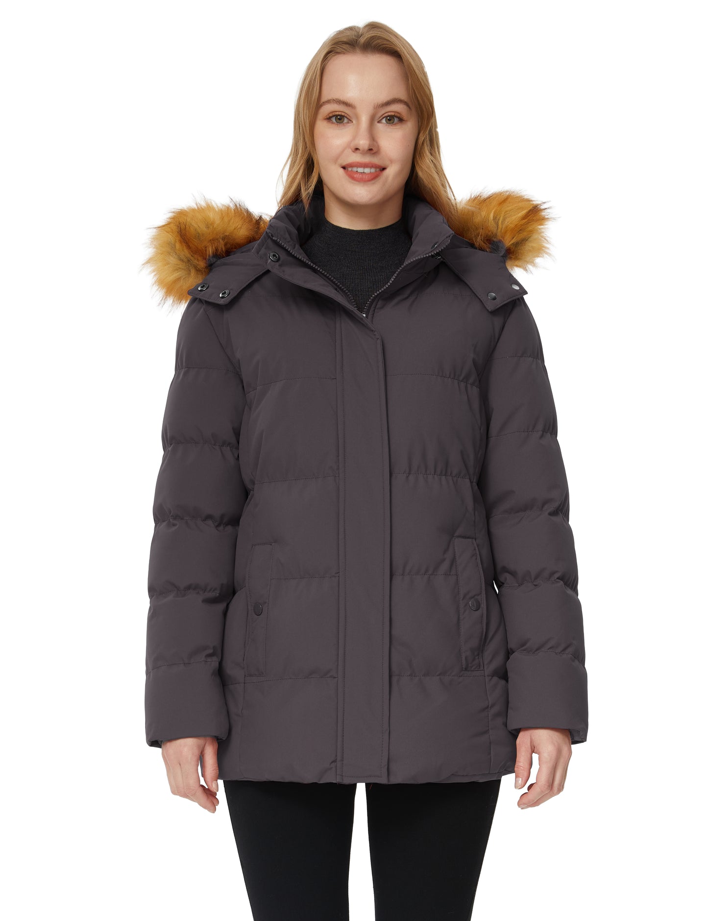 WenVen Women's Winter Puffer Thicken Snow Hooded Jacket