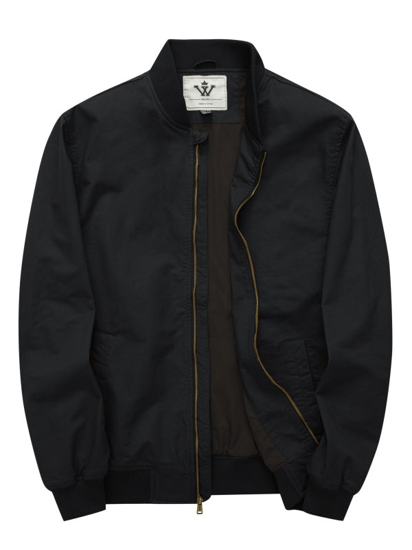WenVen Men's Bomber Jacket Spring  Lightweight Long Sleeve Work Coat