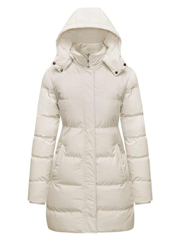 WenVen Women's Puffer Coat Waterproof Winter Jacket Hooded Insulated Parka with Breathable Lining