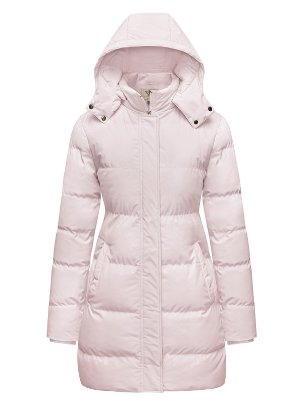 WenVen Women's Puffer Coat Waterproof Winter Jacket Hooded Insulated Parka with Breathable Lining