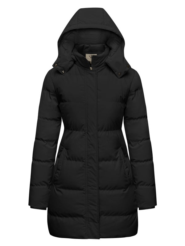 WenVen Women's Puffer Coat Waterproof Winter Jacket Hooded Insulated Parka with Breathable Lining