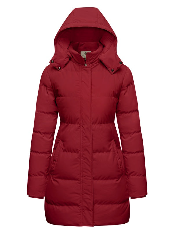WenVen Women's Puffer Coat Waterproof Winter Jacket Hooded Insulated Parka with Breathable Lining