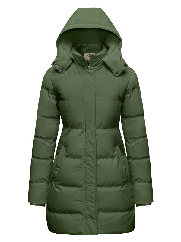 WenVen Women's Puffer Coat Waterproof Winter Jacket Hooded Insulated Parka with Breathable Lining
