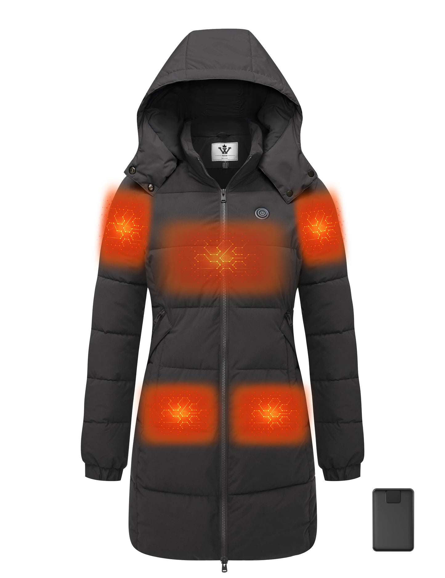 Wenven Women Waterproof Heated Jacket 3 Heat Settings with 20000mAh Battery