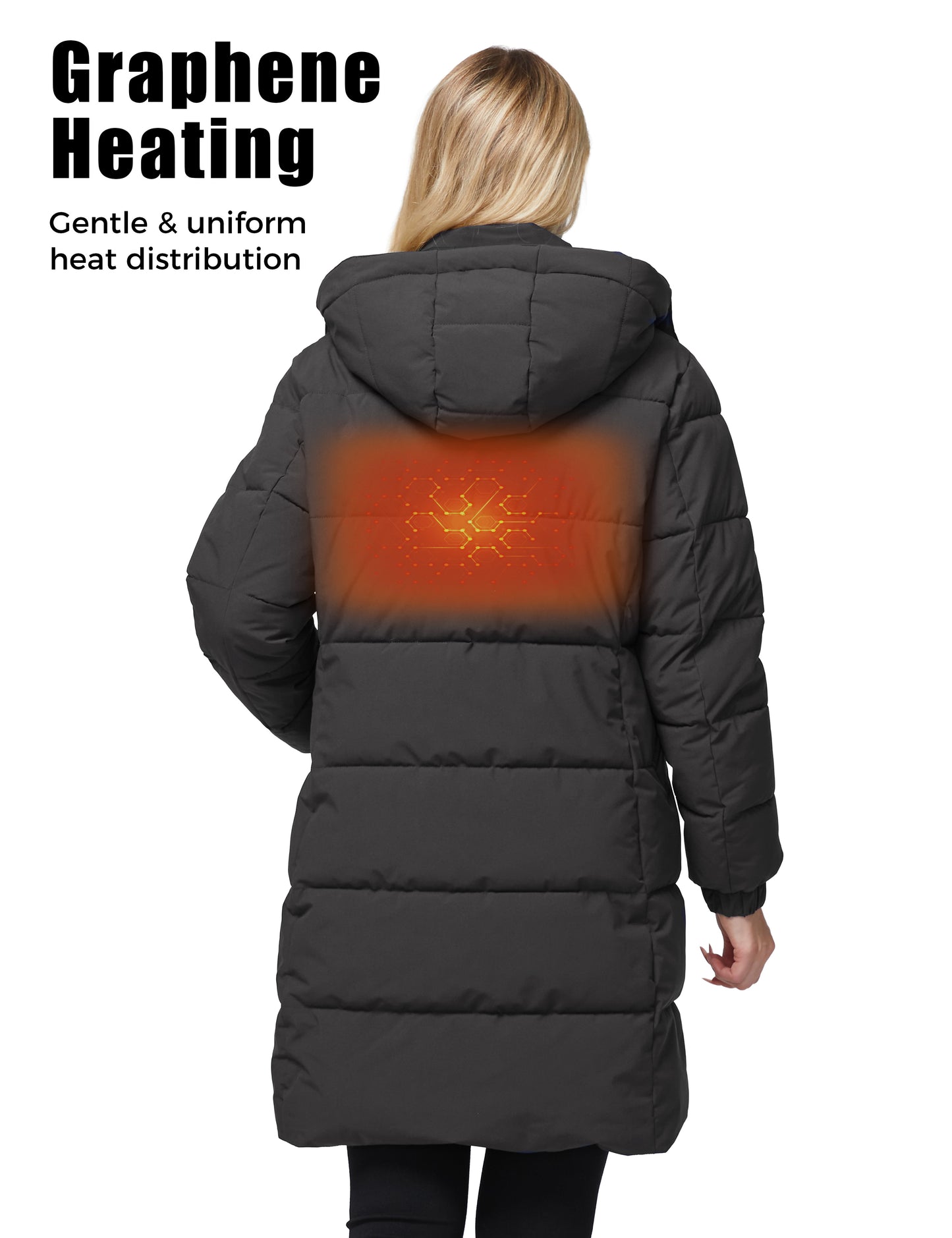 Wenven Women Waterproof Heated Jacket 3 Heat Settings with 20000mAh Battery