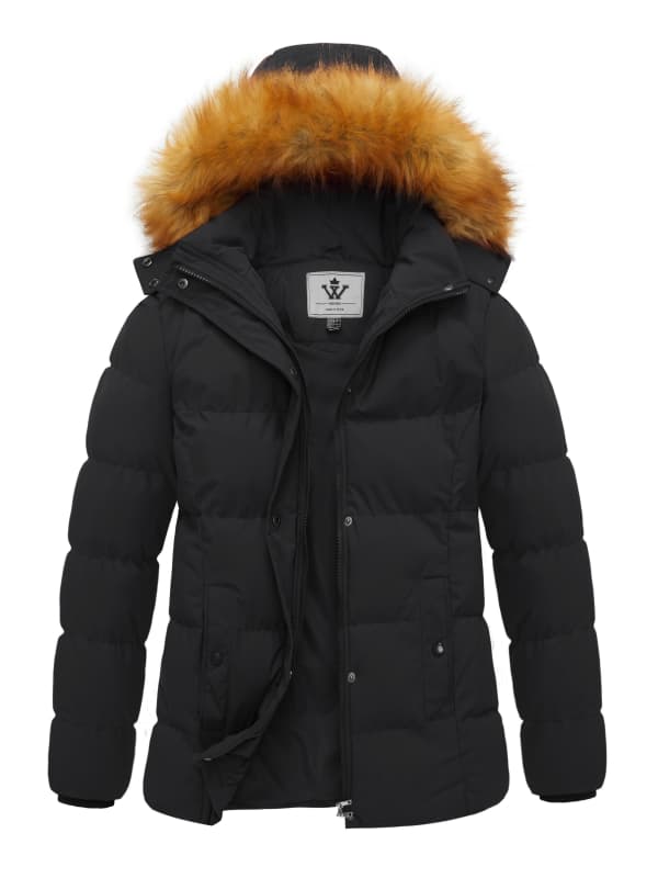 WenVen Women's Winter Puffer Thicken Snow Hooded Jacket