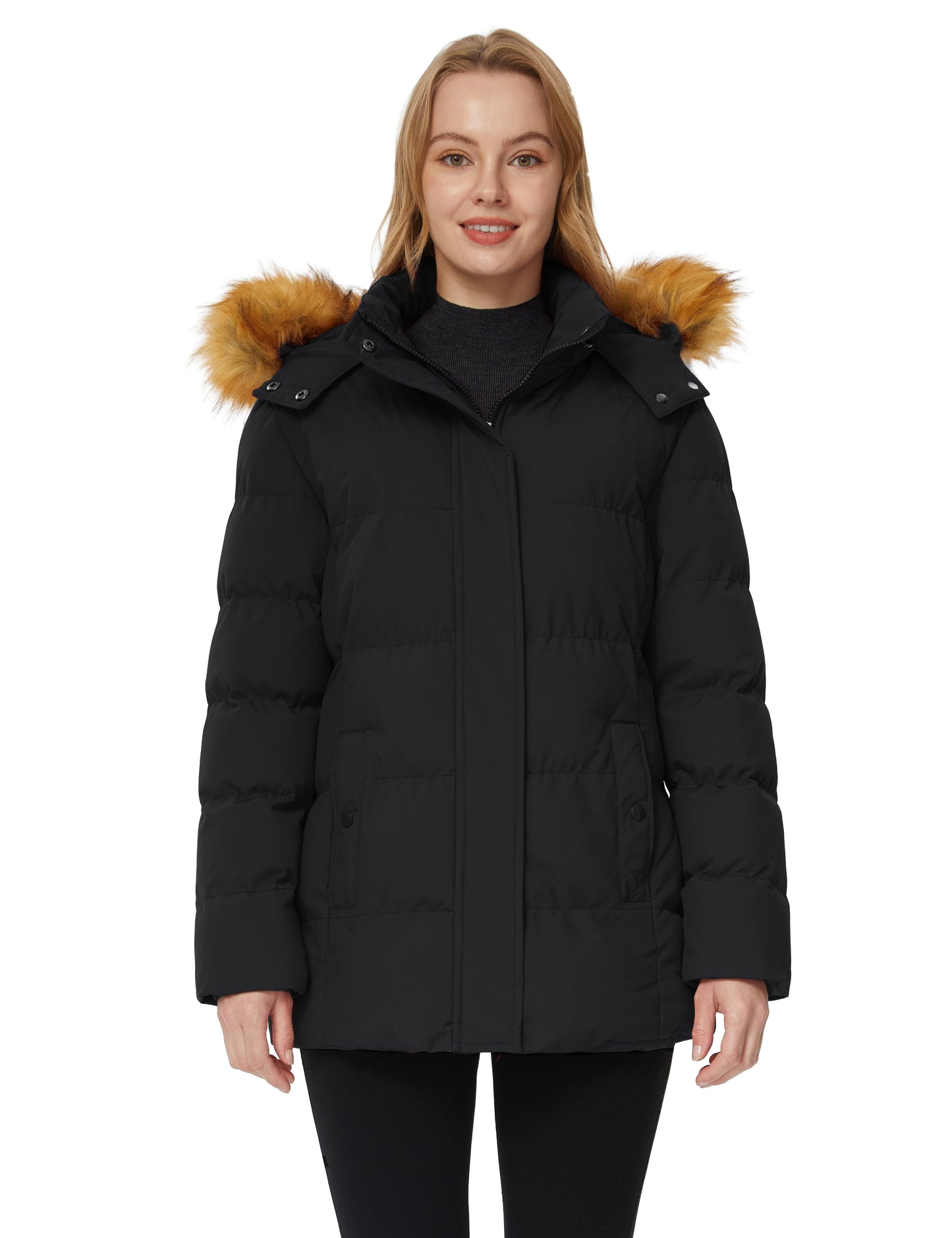 WenVen Women's Winter Puffer Thicken Snow Hooded Jacket