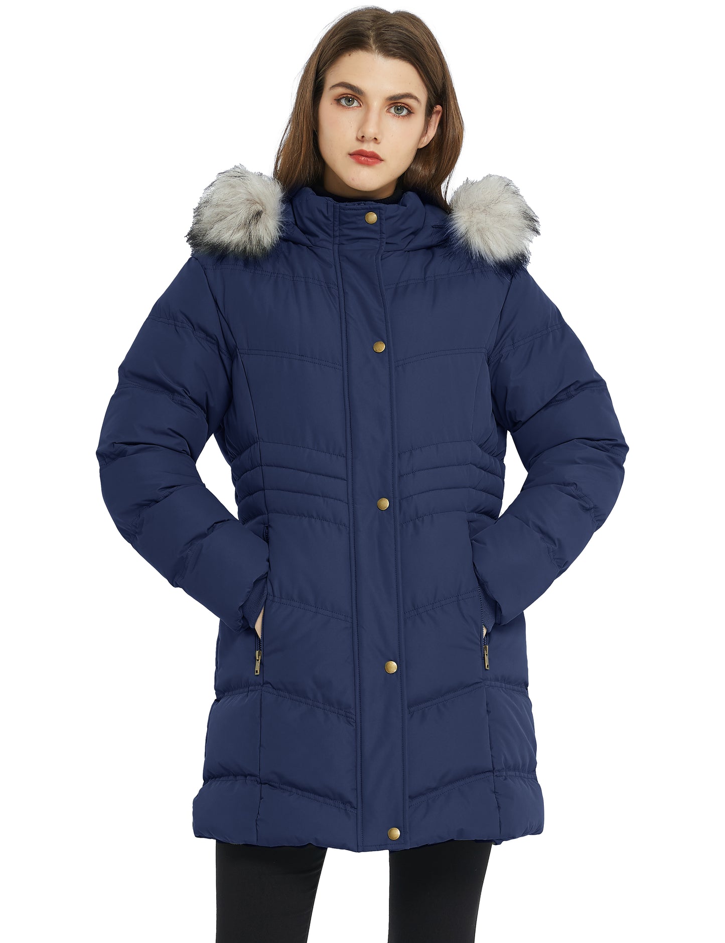 Ampake Women's Winter Coat Warm Puffer Coat Windproof Winter Puffer Jacket