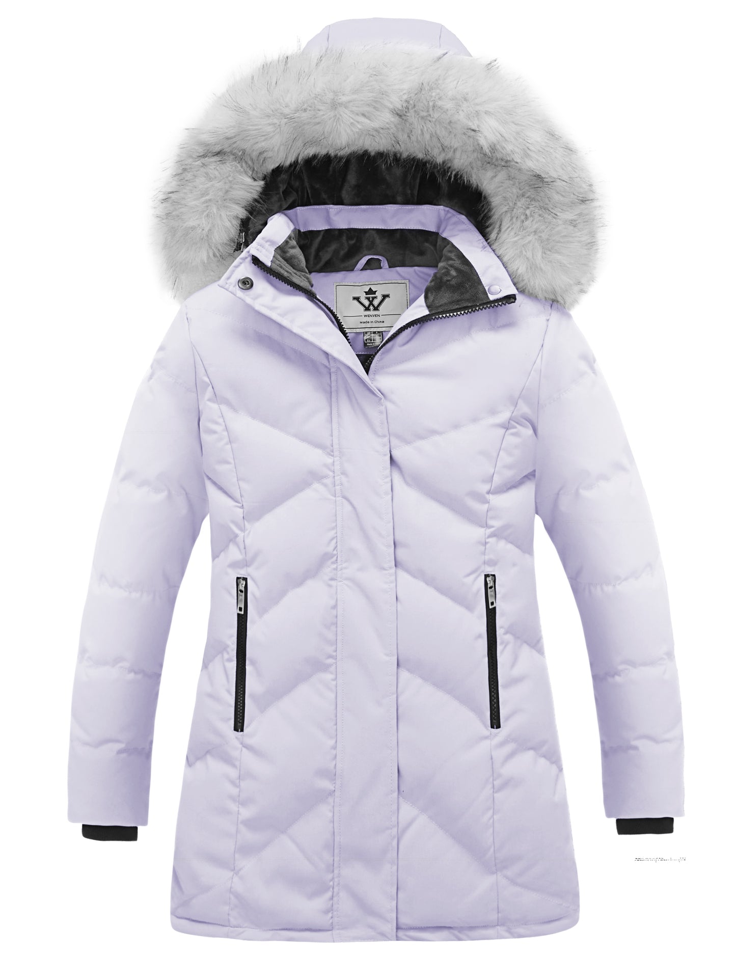 WenVen Girls Winter Warm Hooded Jacket Waterproof Puffer Coat