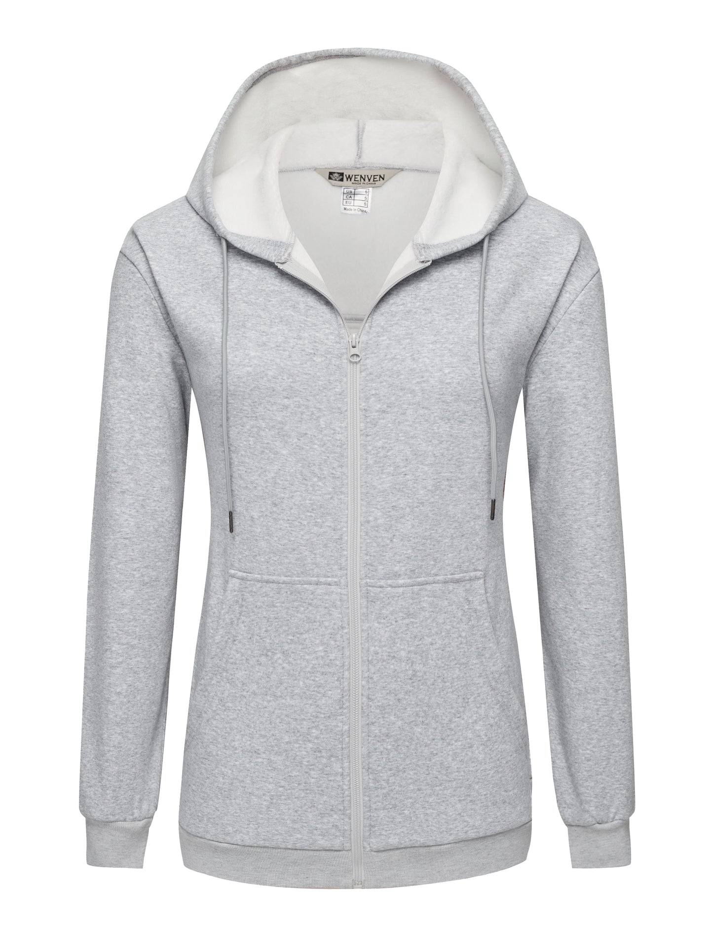 WenVen Women's Plus Size Zip Up Hoodies Oversized Sweatshirt Fleece Jacket