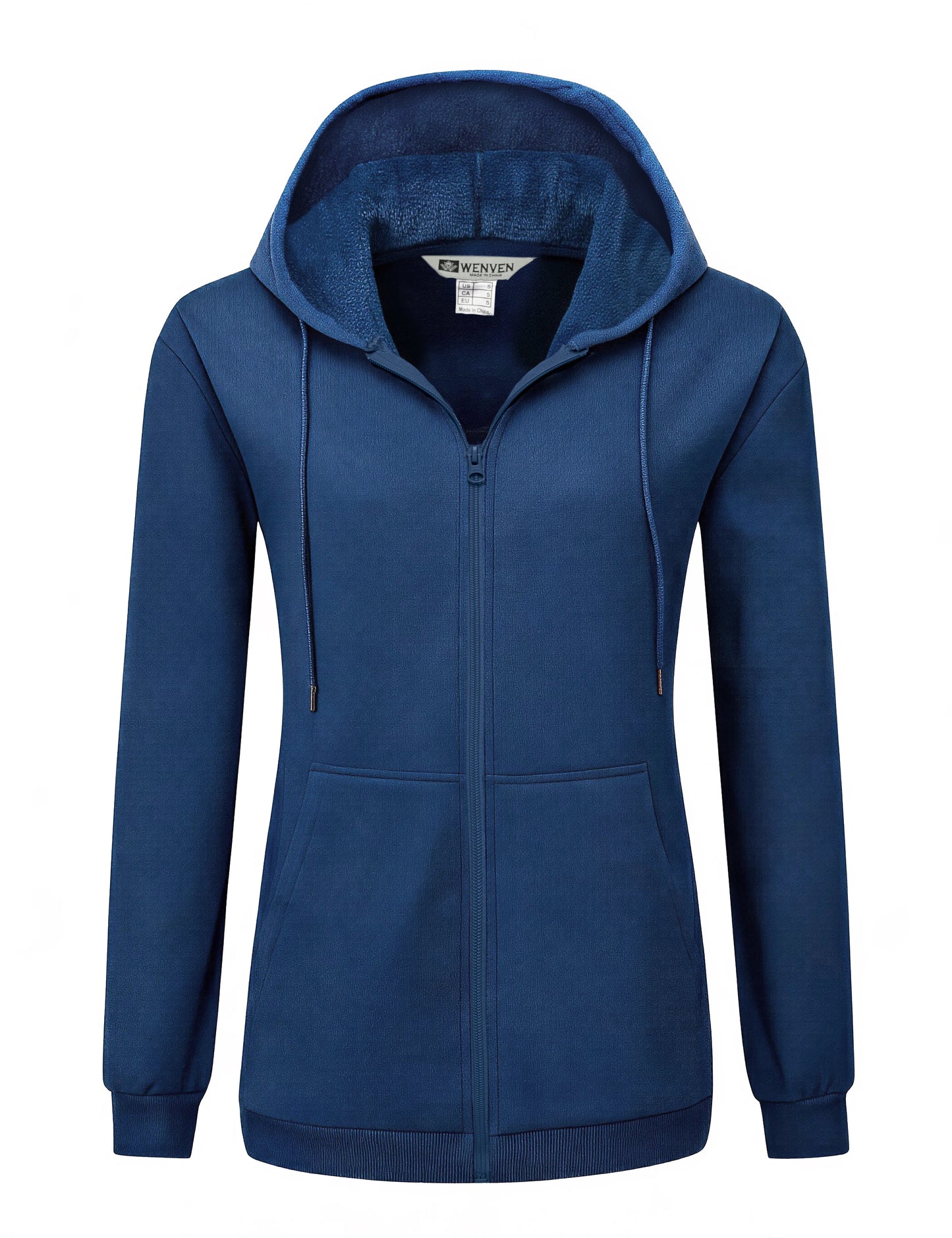 WenVen Women's Plus Size Zip Up Hoodies Oversized Sweatshirt Fleece Jacket