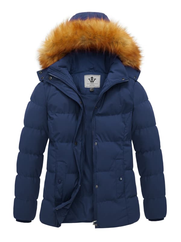 WenVen Women's Winter Puffer Thicken Snow Hooded Jacket