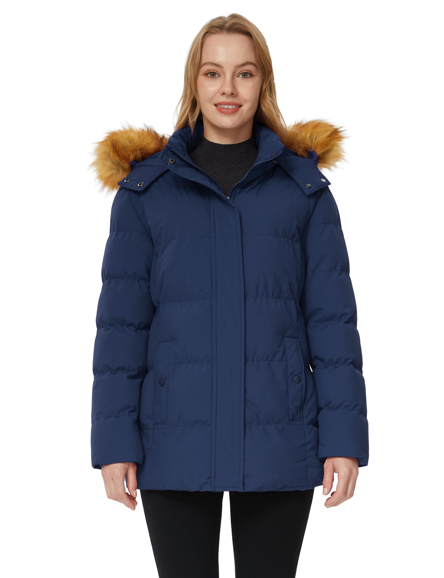 WenVen Women's Winter Puffer Thicken Snow Hooded Jacket