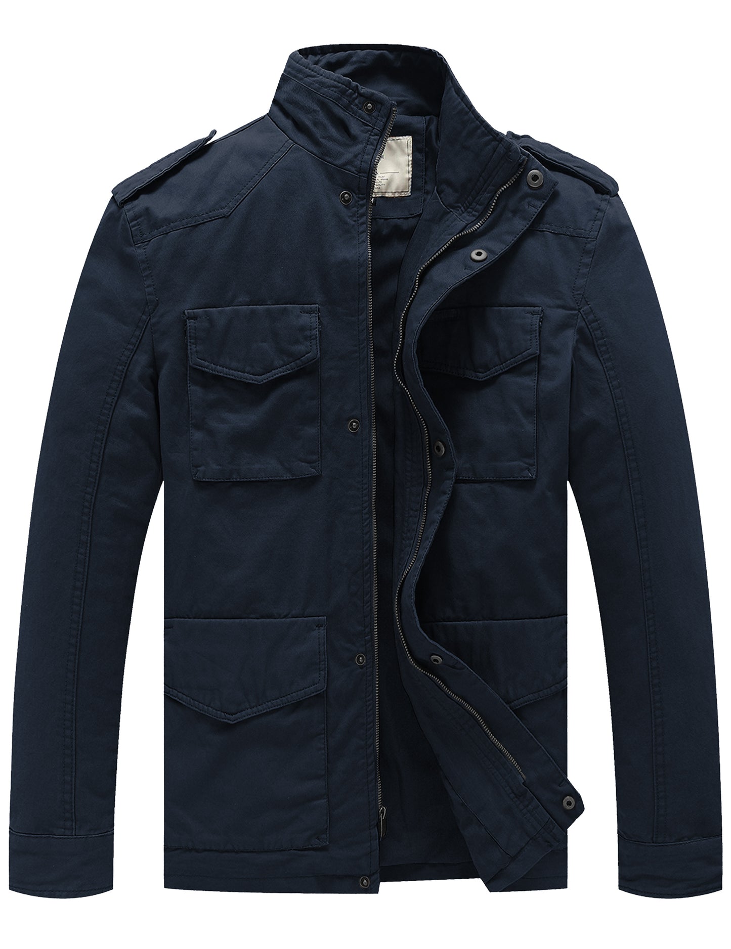 WenVen Men's Lightweight Twill Cotton Military Windbreaker Canvas Jacket