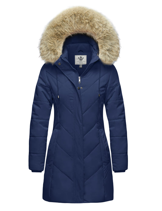 WenVen Women's Winter Thickened Windproof Parka Jacket