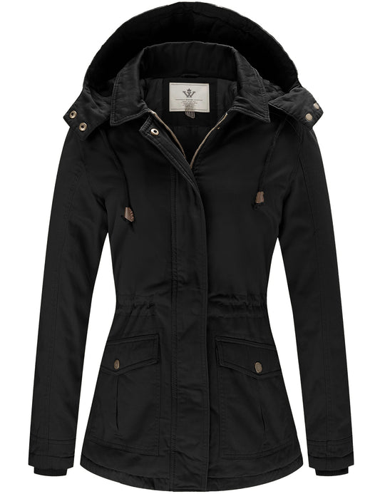 WenVen Women's Winter Thicken Cotton Coat Warm Parka Jacket with Hood
